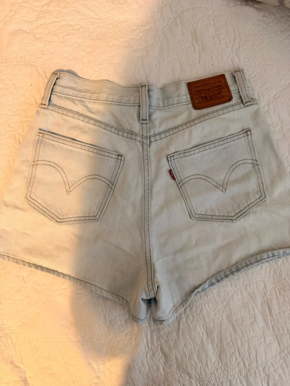 Levi's Light Blue Women’s Jean Shorts - High-Rise Cut Wide leg